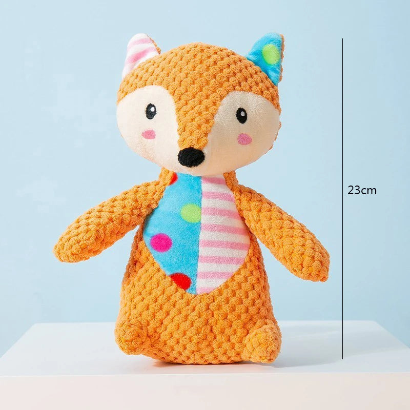 Pet Plush Toy Cat Dog Puzzle Toy Cute Animals Bite Resistant Interactive Squeaky Pet Dog Teeth Cleaning Chew Toy Pet Supplies by Quickfindgoods