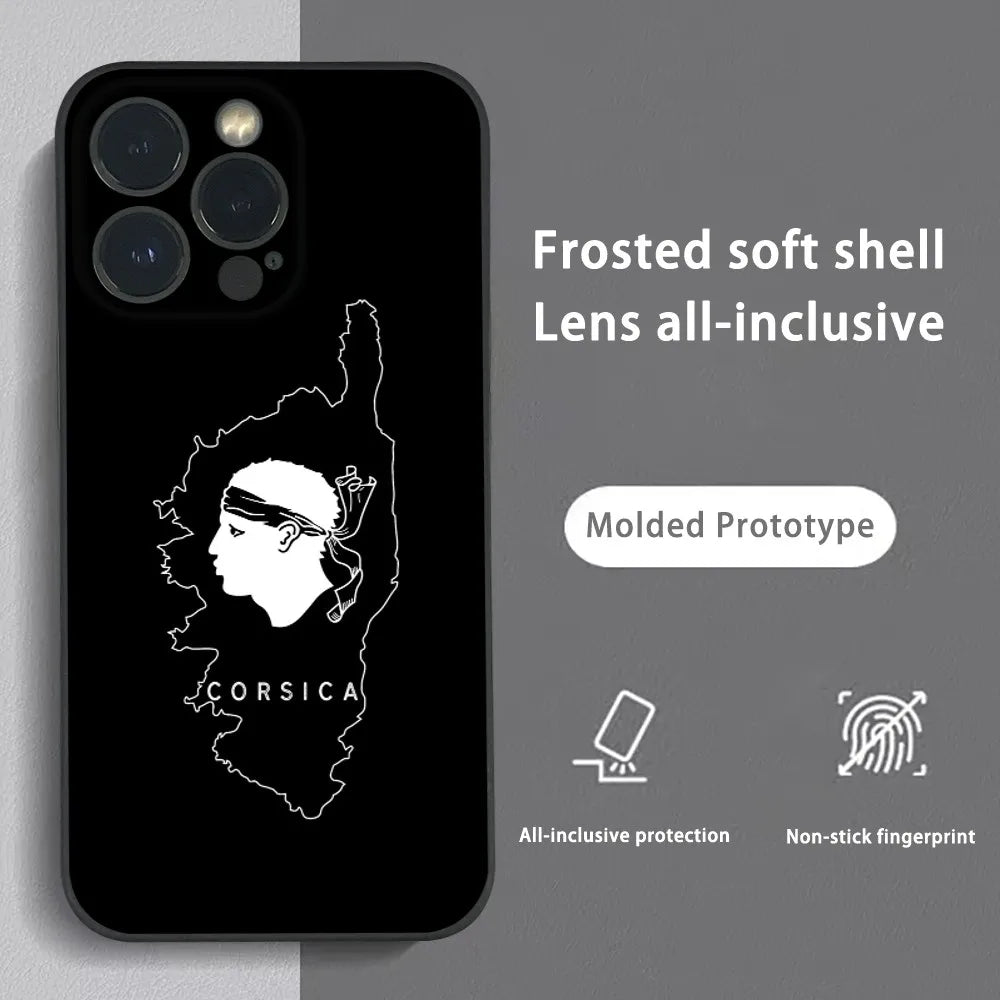 Corse Corsica Phone Case For iPhone 16 15 14 13 Pro Max Plus Mini Frosted Soft Shell Funda Shockproof Cases by Quickfindgoods