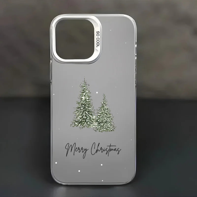Christmas tree  phone case, for iPhone 16 15 14 13 Pro 12 11 Pro Xs X XR Max Laser Hard PC+TPU Cases Back Cover