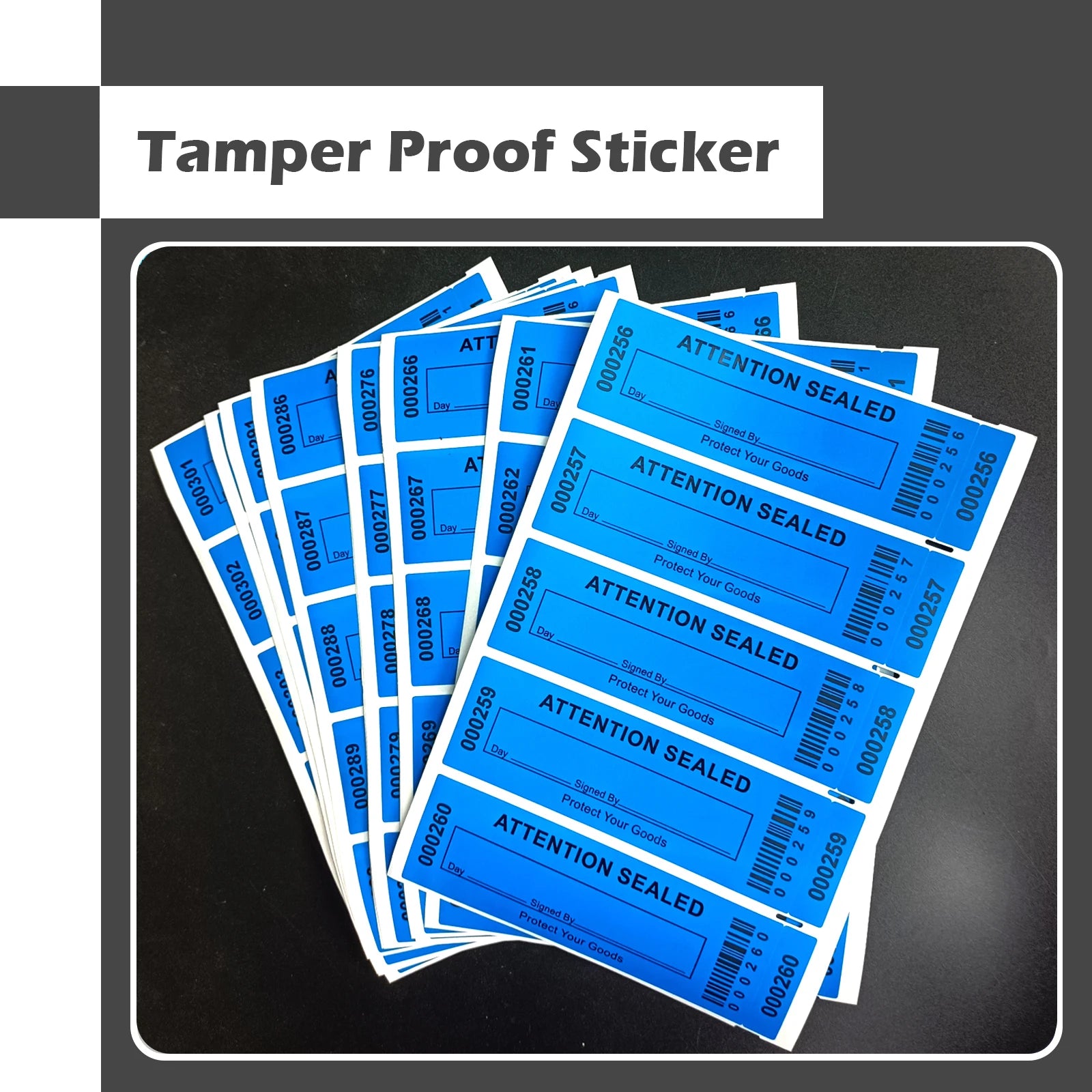 Tamper Proof Security Warranty Labels/ Stickers/ Seals for Reusable Package or Expensive Surface with Serial Numbers by Quickfindgoods