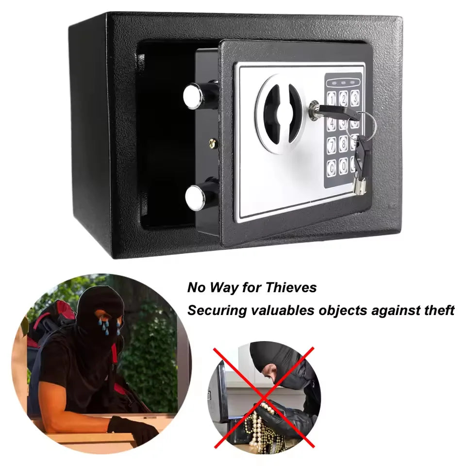 2025 NEW Electronic Digital Keypad Lock Safe Security Box All Steel for Home Office Password and Key Unlock Safe and Compact by Quickfindgoods