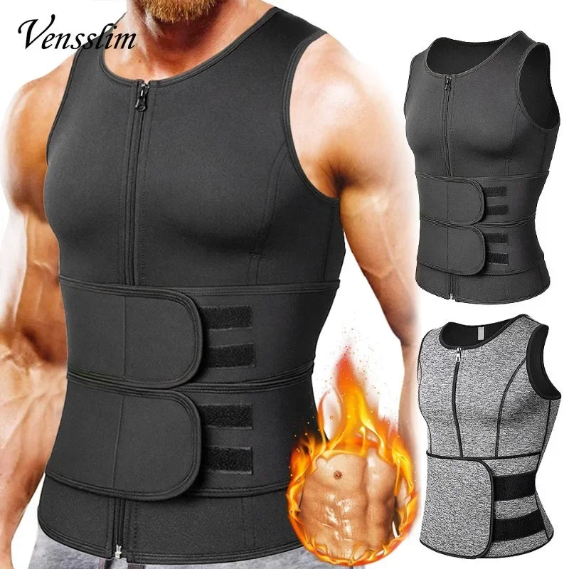 Vensslim Men Body Shaper Waist Trainer Vest Slimming Shirt Sauna Sweat Compression Undershirt Shapewear Fat Burner Workout Tops by Quickfindgoods