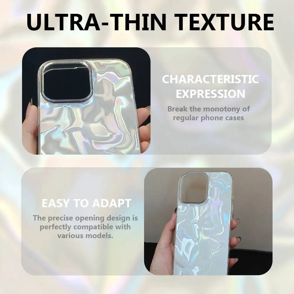 Christmas Snowflake Pattern Phone Case For iPhone 16 15 14 13 12 17 Pro Max Plus Multicolor Matte Silver-Plated Protective