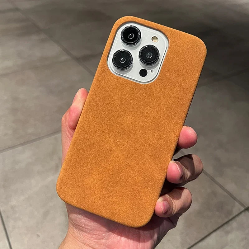 Phone Case For iPhone 16 15 14 13 12 11 Pro Max Plus Suede Leather Cases Matte Silicone Soft Shockproof Cover Fashion by Quickfindgoods