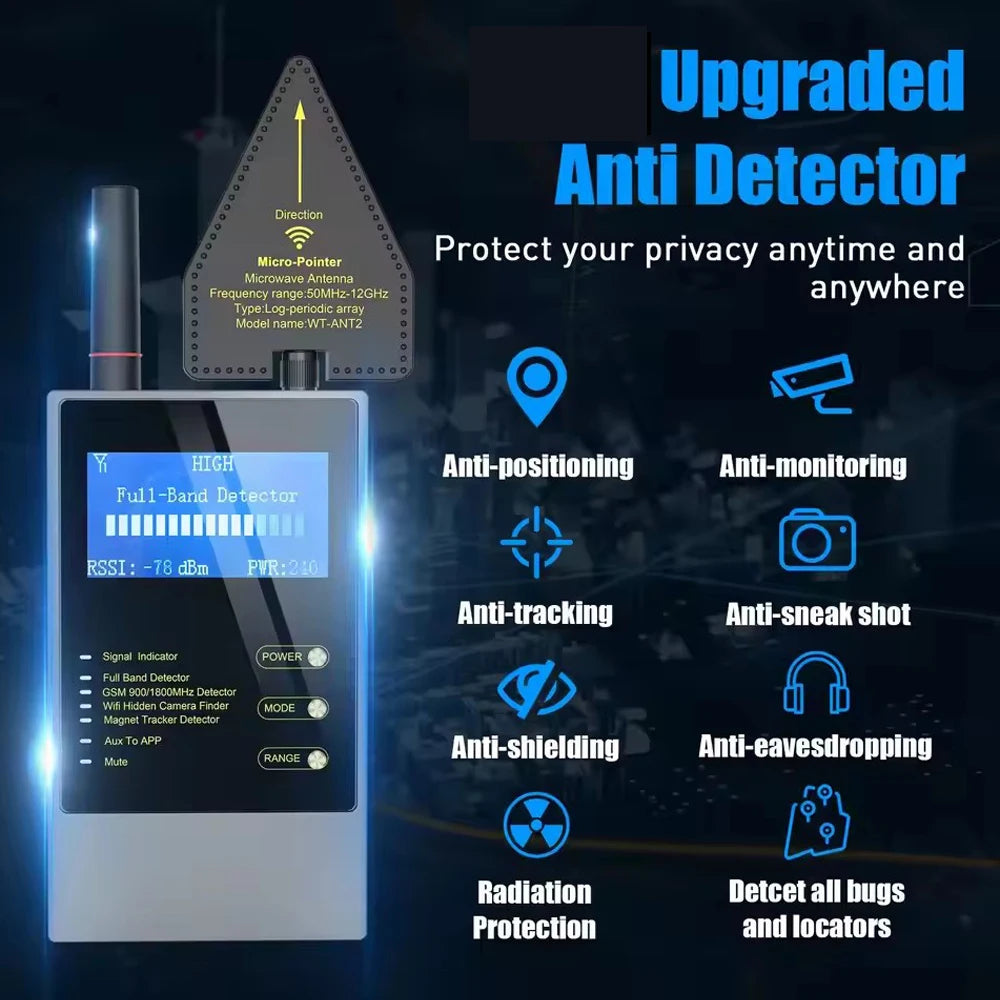 Wireless Bug Mini Spy Gadgets Detector Antiradar Hidden Camera Spy GSM GPS Tracker Eavesdropping Spy Devices Magnetic Detectors by Quickfindgoods