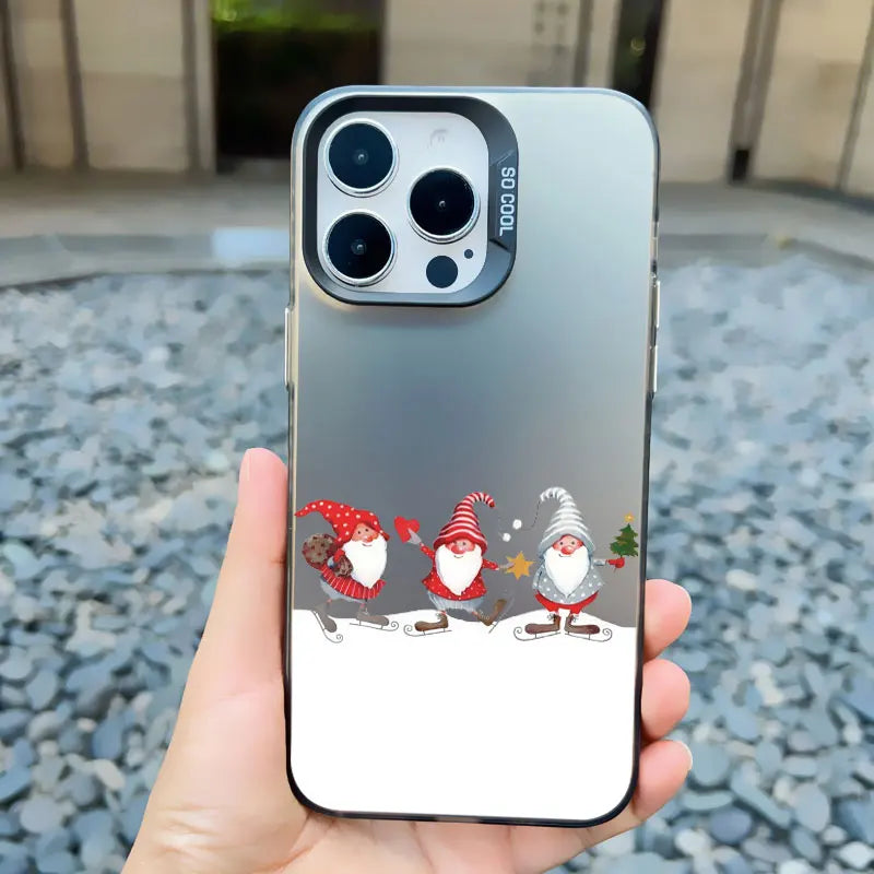 Cute Merry Christmas Santa Claus Phone Case for iPhone 16 15 14 Pro Max 13 12 11 Pro Max Mini 15 14 Plus Shockproof Laser Covers