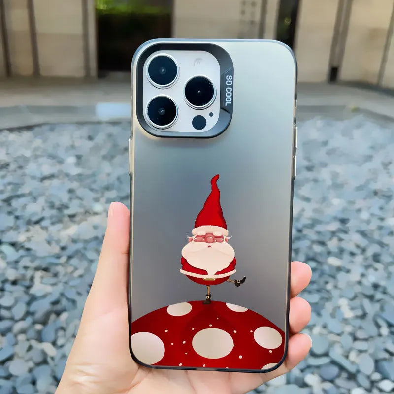 Cute Merry Christmas Santa Claus Phone Case for iPhone 16 15 14 Pro Max 13 12 11 Pro Max Mini 15 14 Plus Shockproof Laser Covers