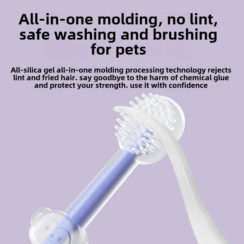 Pet Silicone Toothbrush and Toothpaste Set Teeth Cleaning for Cats and Dogs Pet Teeth Oral Cleaning Pet Products Supplies by Quickfindgoods