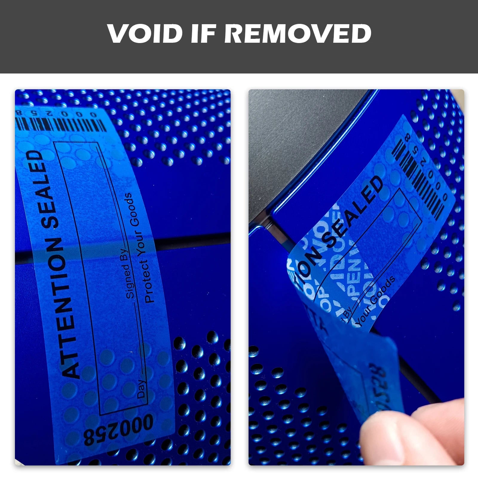Tamper Proof Security Warranty Labels/ Stickers/ Seals for Reusable Package or Expensive Surface with Serial Numbers by Quickfindgoods