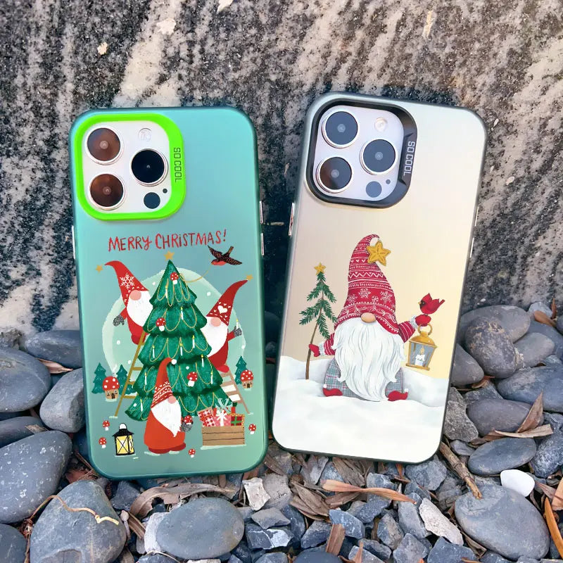 Cute Merry Christmas Santa Claus Phone Case for iPhone 16 15 14 Pro Max 13 12 11 Pro Max Mini 15 14 Plus Shockproof Laser Covers