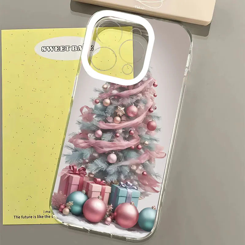 Christmas Tree Santa Claus Clear Phone Case For iPhone 16 Cases iPhone 17 Air 14 12 13 15 Pro Max XS X XR 8 7 Plus TPU Cover
