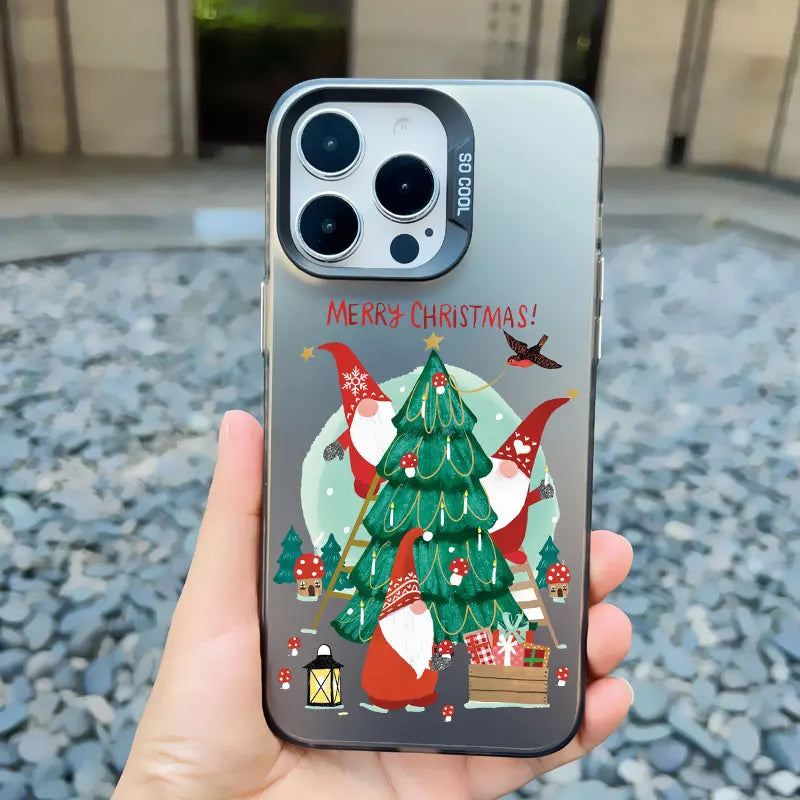 Cute Merry Christmas Santa Claus Phone Case for iPhone 16 15 14 Pro Max 13 12 11 Pro Max Mini 15 14 Plus Shockproof Laser Covers