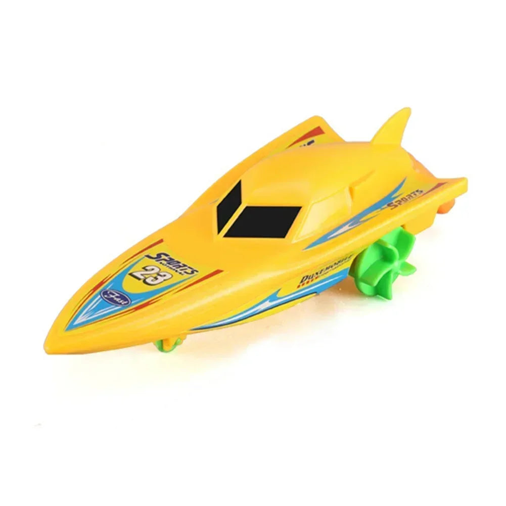Wind Up Clockwork Float In Water Speed Boat Ship Children Bath Toys Random Color Kids Pool Swimming Bathtub Bath Toys