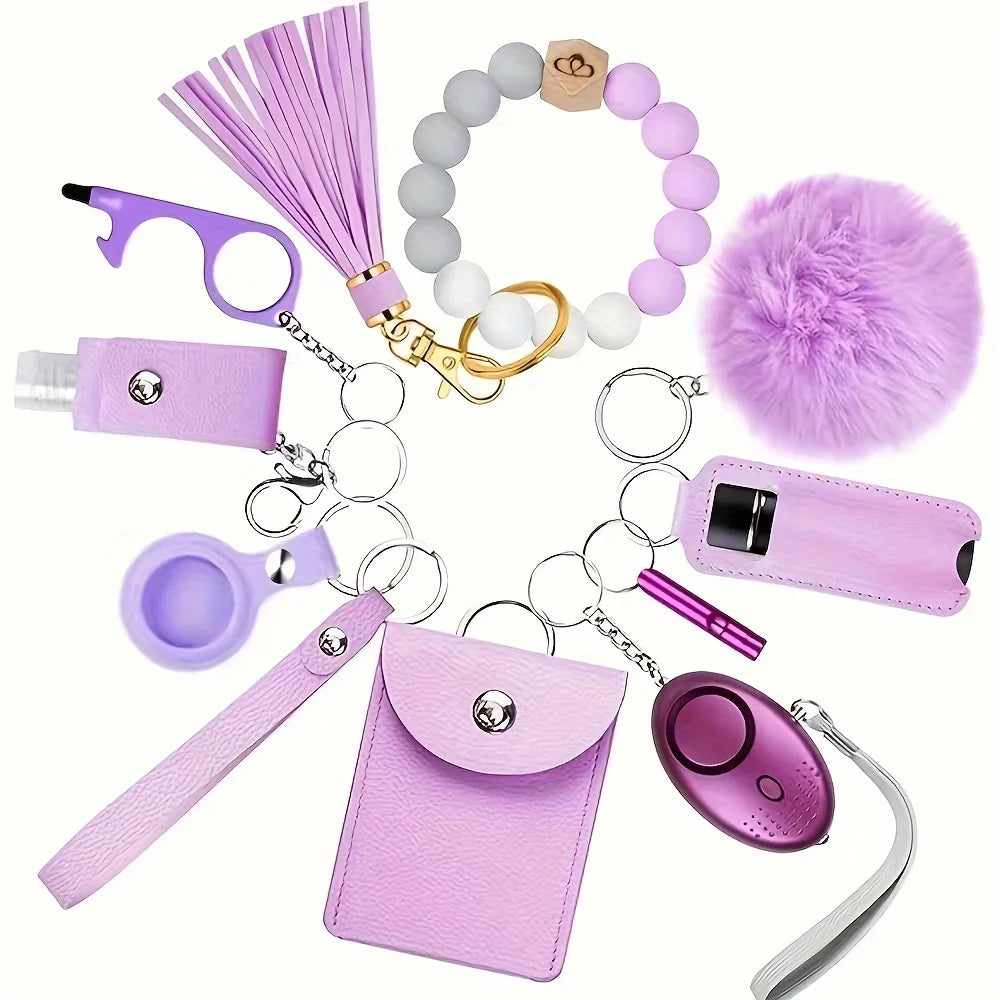 Self Defense Security KeychainSafety Keychain Full Set Set with Personal Alarm Protective Keychain Accessories for Women Girls by Quickfindgoods