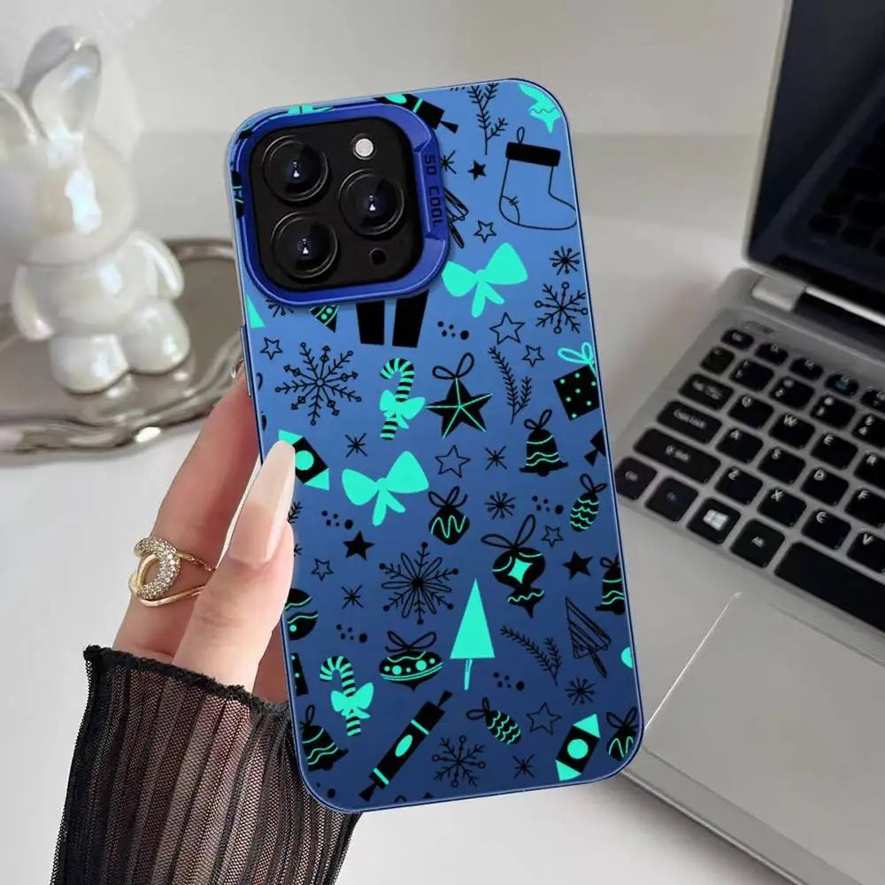 Christmas New Year Phone Case For iPhone 17 16 15 14 13 12 Pro Max Plus Colorful Gradient Soft TPU Back Cover