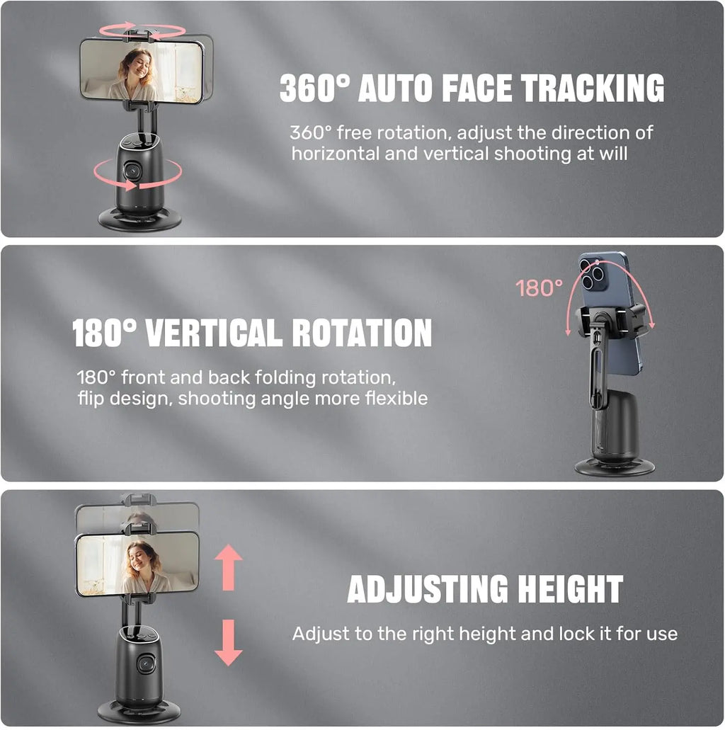 Auto Face Tracking Tripod,360°Rotation Tracking Gesture Control Stand,SmartPhone Camera Stand