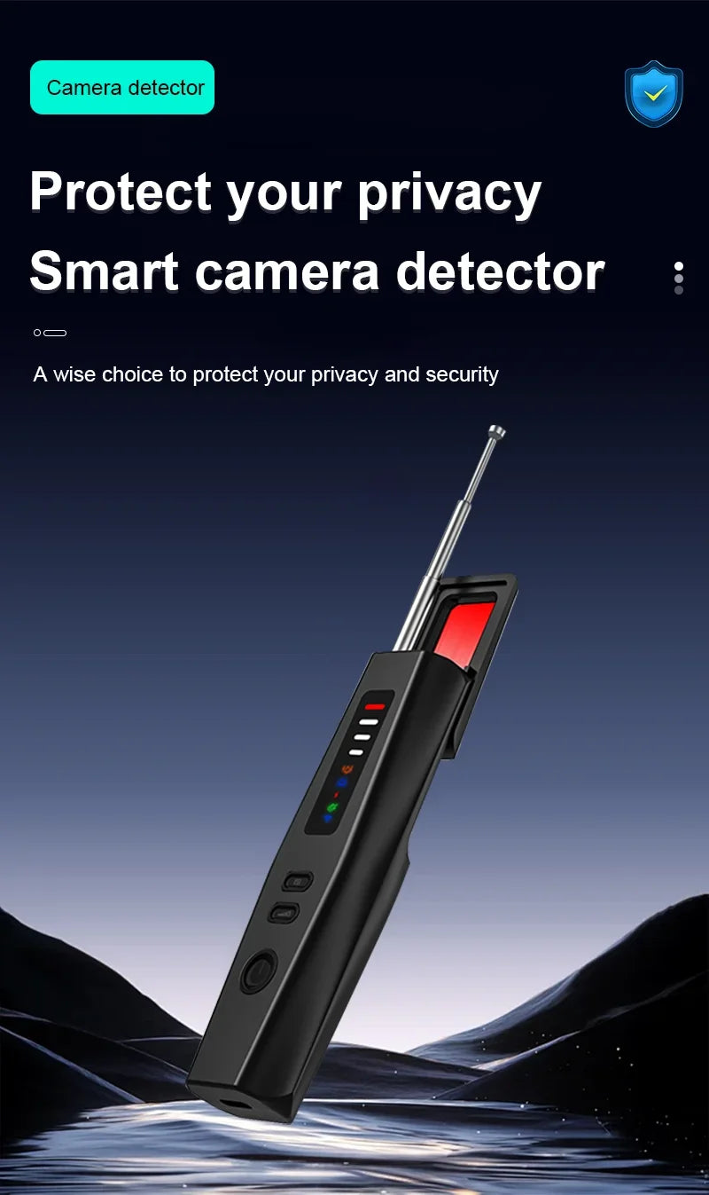 Hidden Camera Detector Anti-Spy Car GPS Tracker Listening Device Bug RF Wireless All Signal Scanner Gadget Security Protection