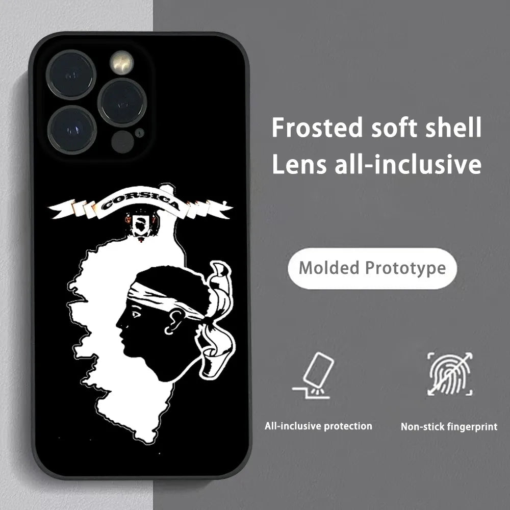 Corse Corsica Phone Case For iPhone 16 15 14 13 Pro Max Plus Mini Frosted Soft Shell Funda Shockproof Cases by Quickfindgoods
