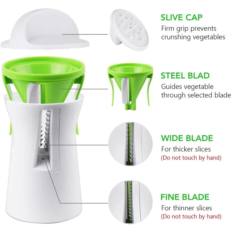 LMETJMA Heavy Duty Spiralizer Vegetable Slicer Vegetable Spiral Slicer Cutter Zucchini Pasta Noodle Spaghetti Maker KC0335 by Quickfindgoods
