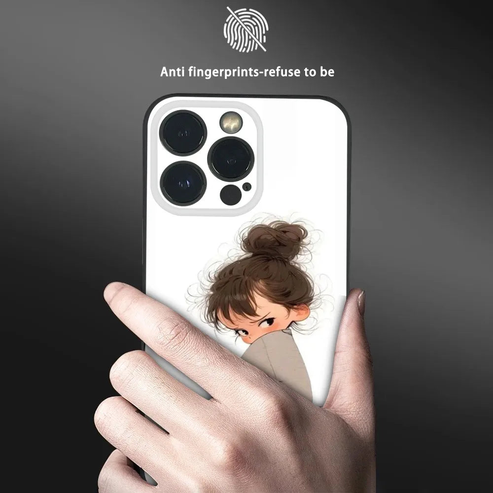 Cute Angry Little Girl Phone Case For iPhone 16 15 14 13 Pro Max Plus Mini Frosted Soft Shell Funda Shockproof Cases by Quickfindgoods