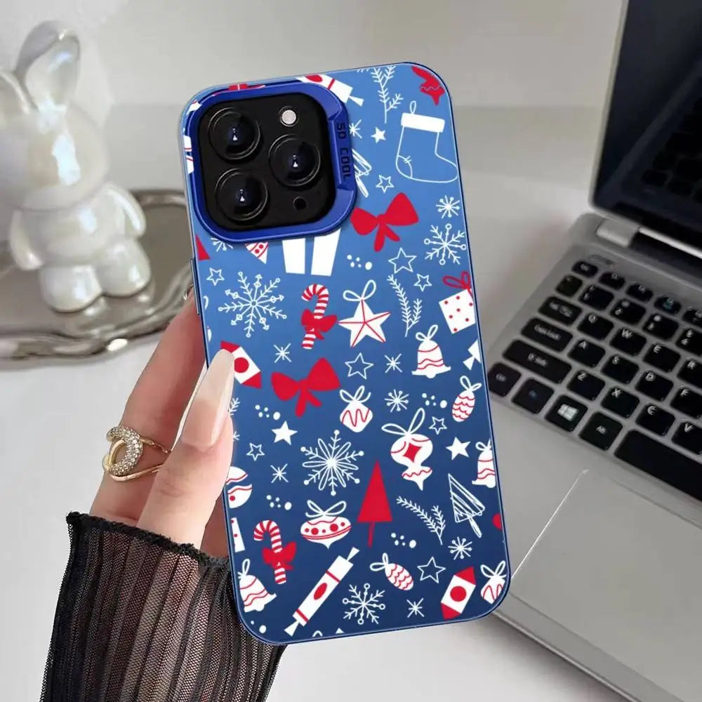 Christmas New Year Phone Case For iPhone 17 16 15 14 13 12 Pro Max Plus Colorful Gradient Soft TPU Back Cover