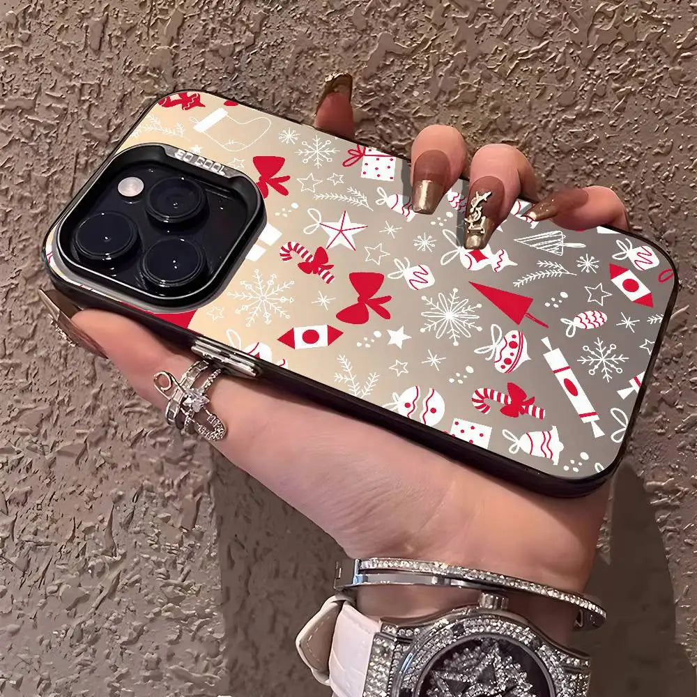 Christmas New Year Phone Case For iPhone 17 16 15 14 13 12 Pro Max Plus Colorful Gradient Soft TPU Back Cover