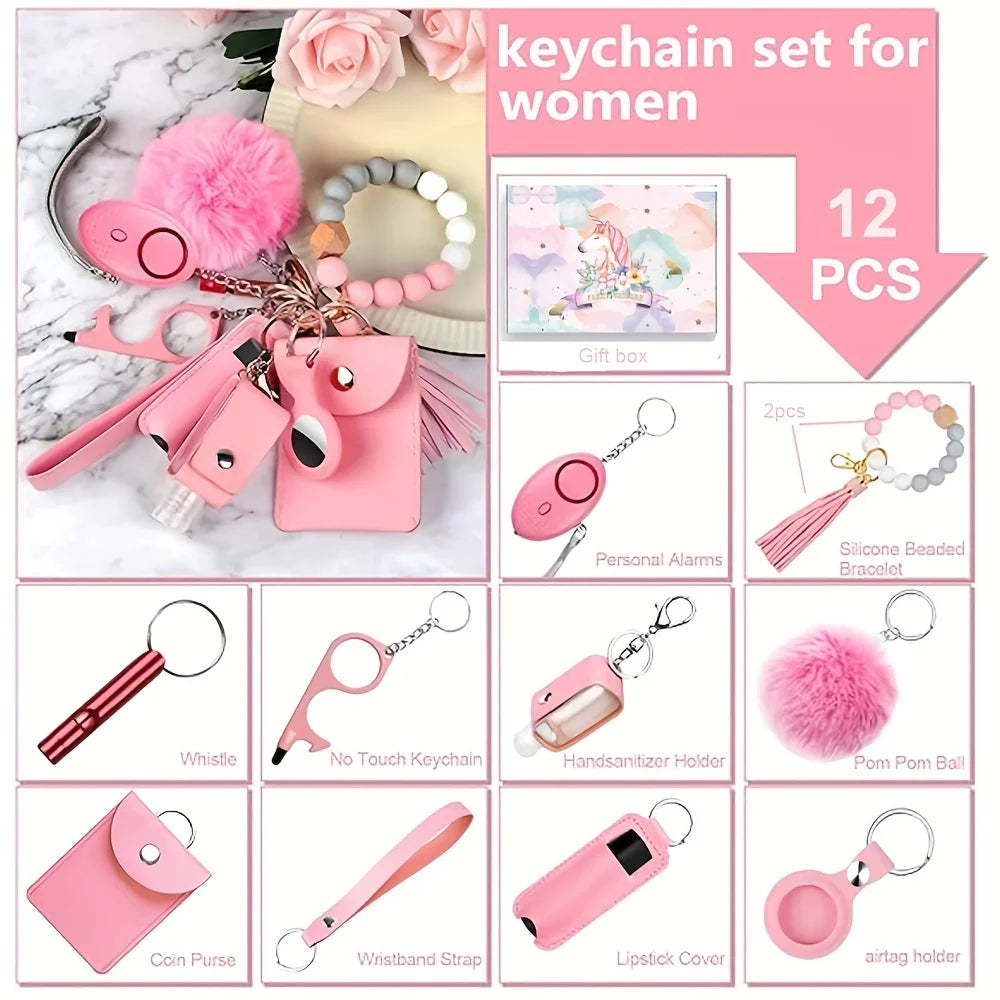 Self Defense Security KeychainSafety Keychain Full Set Set with Personal Alarm Protective Keychain Accessories for Women Girls by Quickfindgoods
