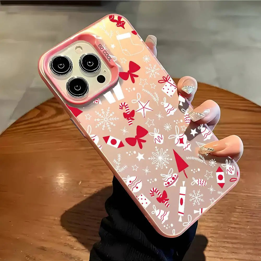 Christmas New Year Phone Case For iPhone 17 16 15 14 13 12 Pro Max Plus Colorful Gradient Soft TPU Back Cover
