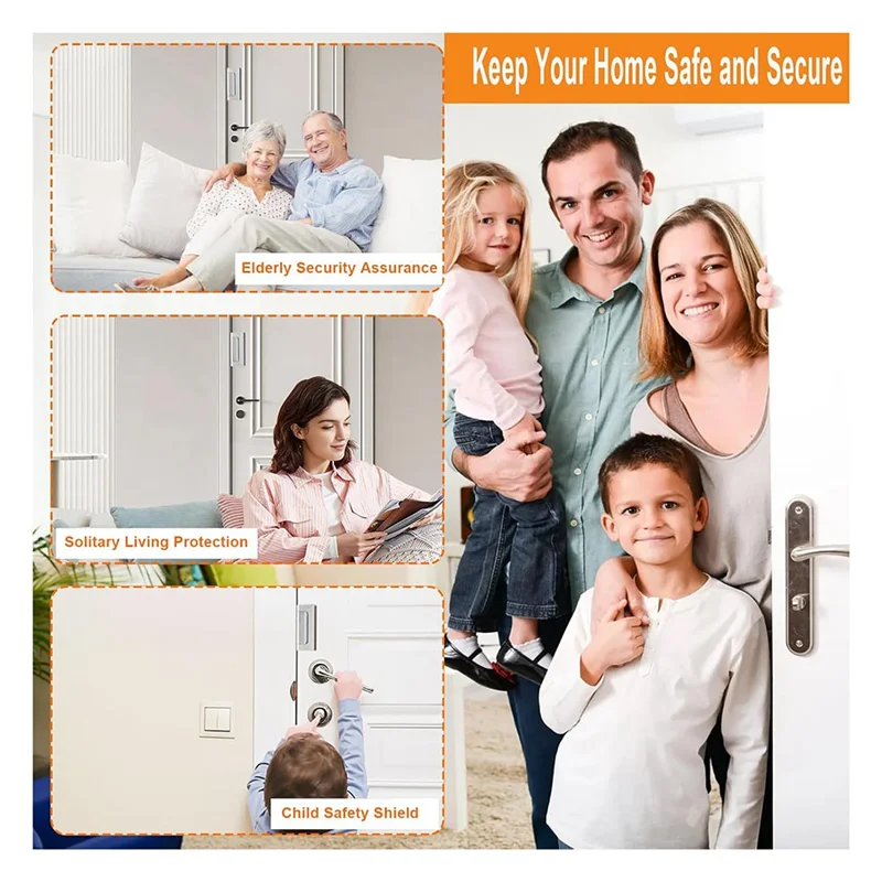 FULL-2Pack Home Security Door Reinforcement Lock Security Door Locks Home Prevent Unauthorized Entry Forkids Safety Silver by Quickfindgoods