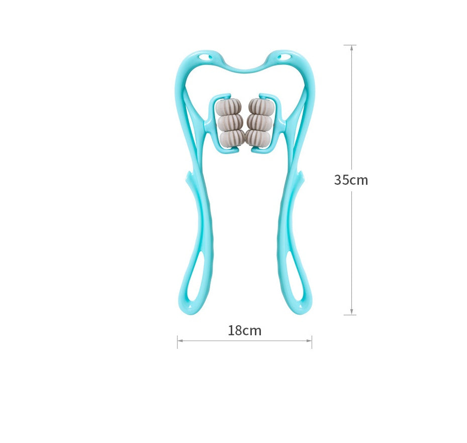Multifunctional Manual Six-wheel Neck Massager Massage Relieve Roller Massage Tool by null